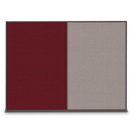 United Visual Products Double Door Radius Plus Corkboard, 60"X UV8004PLUS-SATIN-AMETHY